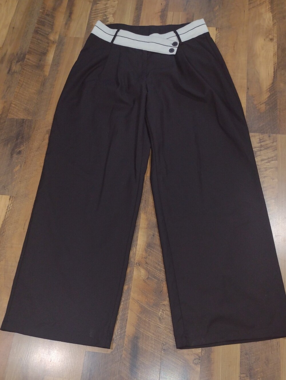 Commence Women's Wide Leg Pants White Asymmetrical Waistband Size XL - Picture 9 of 10